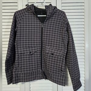 Plaid Zip-Up Hooded Jacket